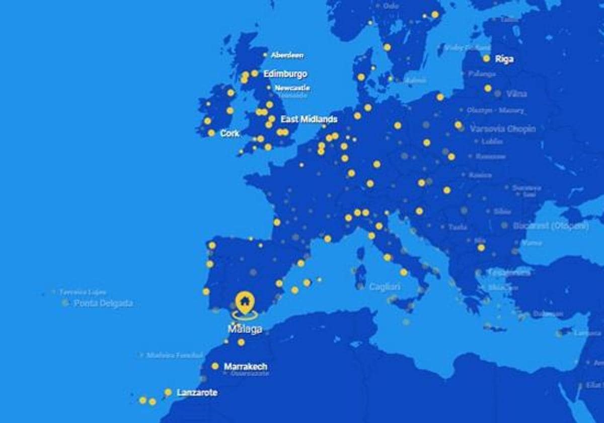 These are all the Malaga Airport routes that Ryanair will fly this